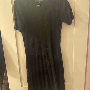 Calvin Klein Black Textured Women's Dress